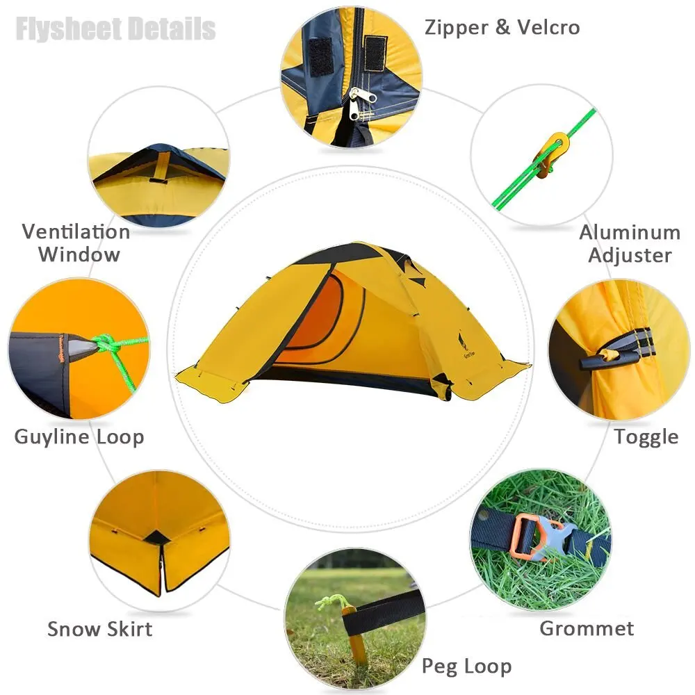 Preise GEERTOP Rucksack Zelt Für 2 Person 4 Saison Camping Zelt Doppel Schicht Wasserdicht Für Outdoor Jagd, Wandern, Klettern Reisen