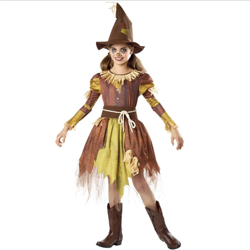 Женский карнавал костюм волшебника на Хэллоуин пугало жестяной человек