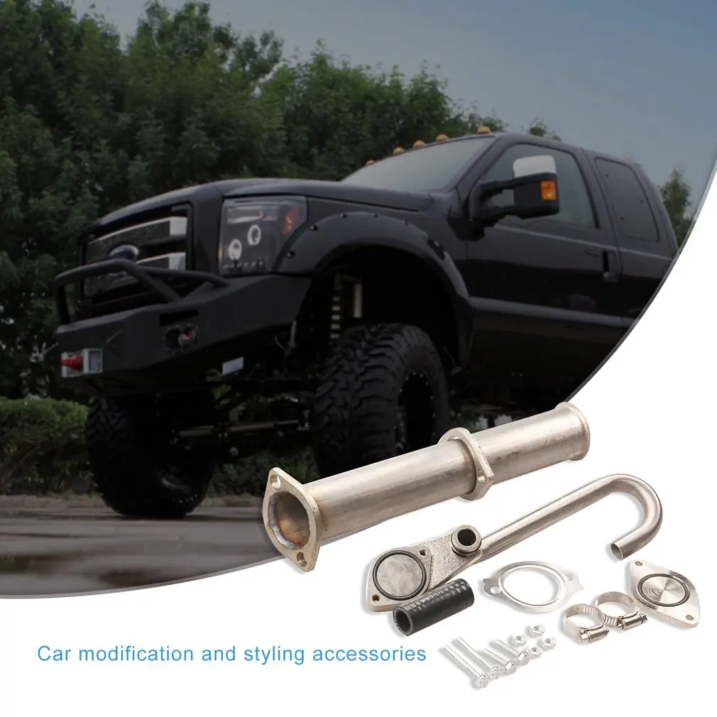 6.0L EGR клапанная труба комплект обход и удаление авто для Ford F250 F350 F450 03-07 POWERSTROKE Diesel