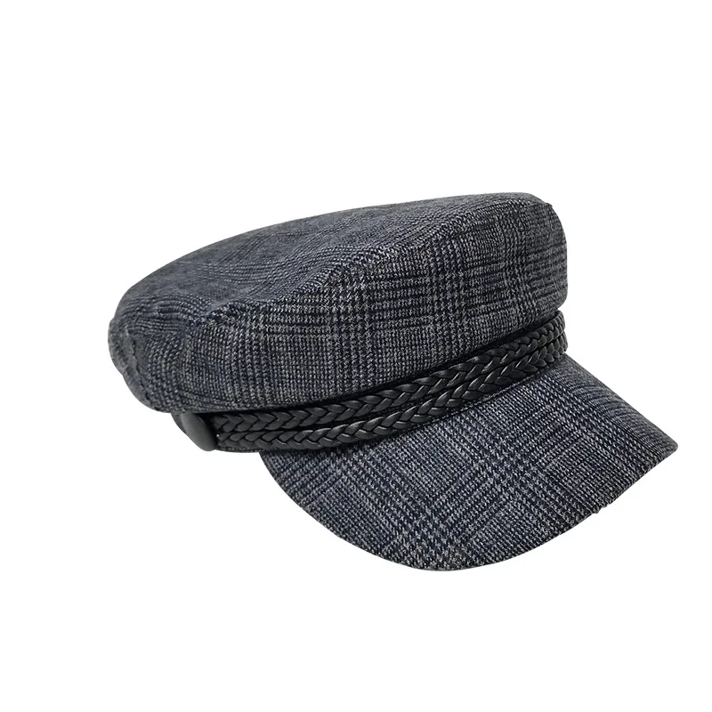 Корейская версия ранней осени шляпа женская новая дикая клетчатая гладкая