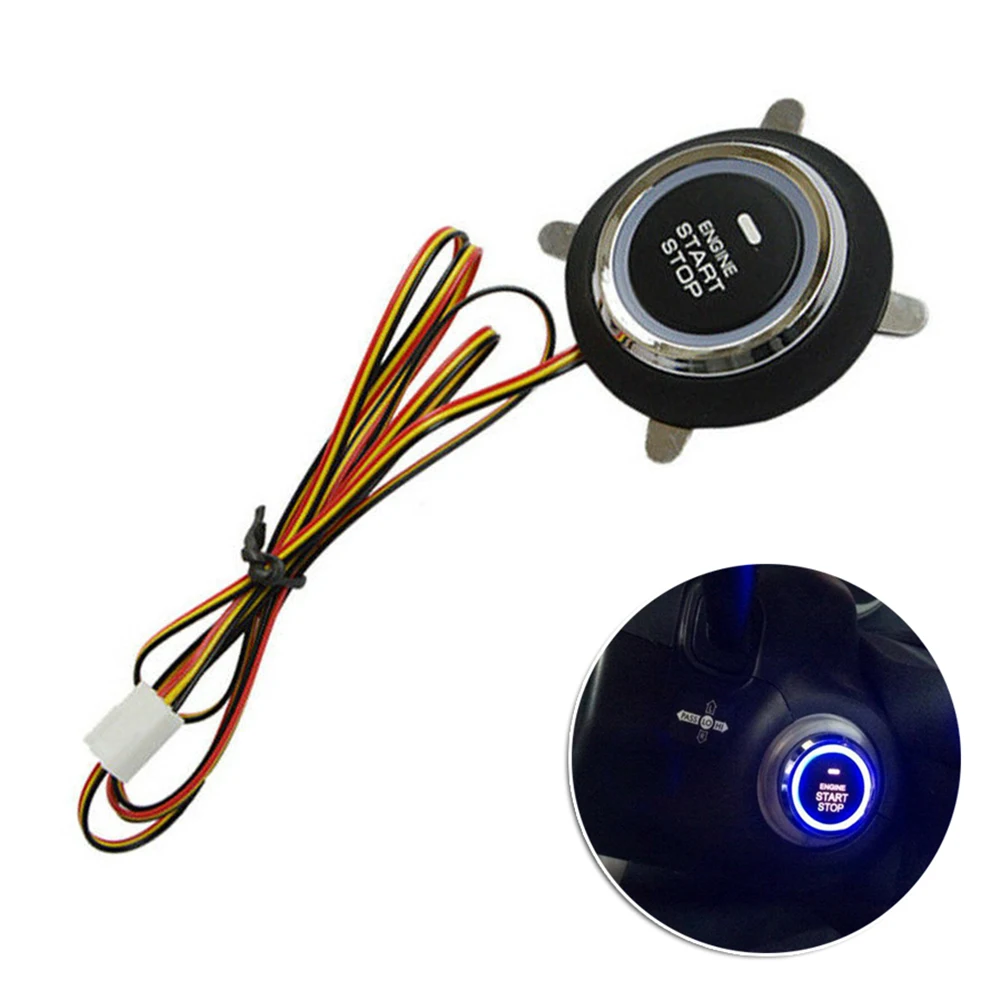 

Car Switch Engine Start Push Button Yellow Wire 10mm Black Wire Start Switch 12V Durable