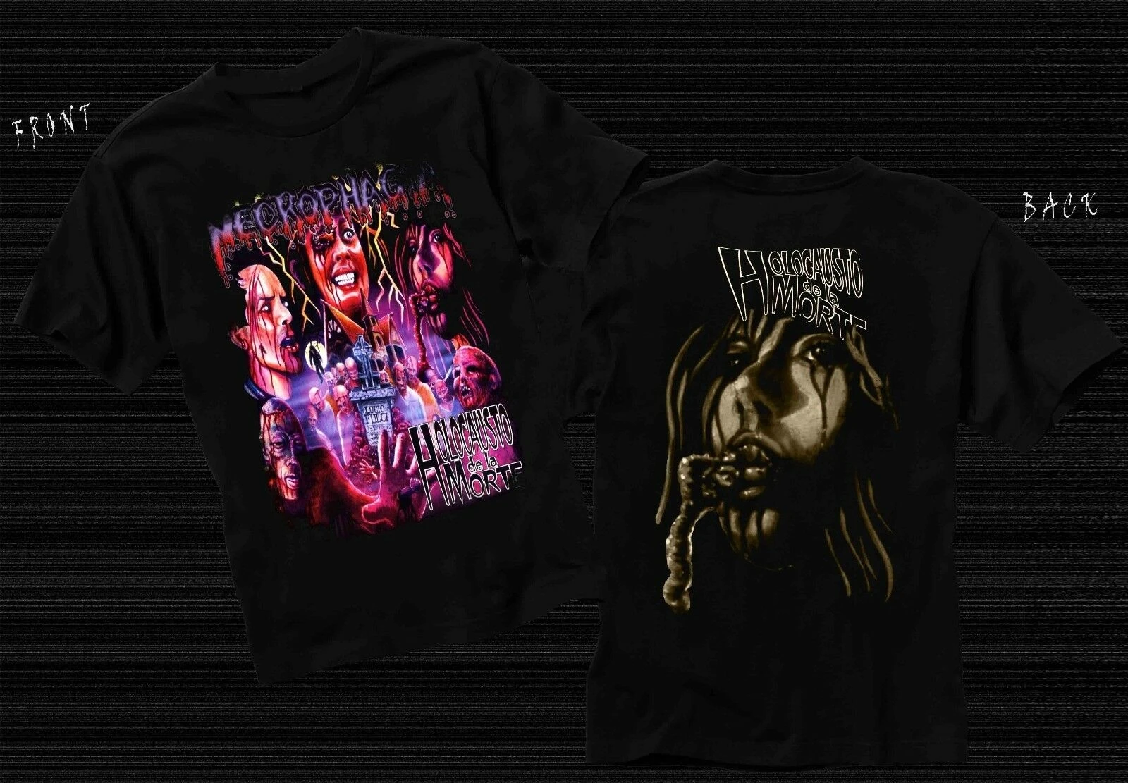 NECROPHAGIA-Holocausto de la MorteT_shirt-SIZESS до 3XL мужская женская унисекс модная футболка