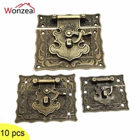 10pcs antique jewelry box gift box wooden wine cases hasps latch vintage decorative latches suitcase buckle hasp furniture