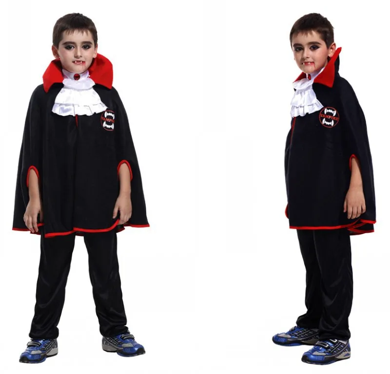 

Для маленьких мальчиков вампира Дьявол плащ черная детская одежда на Хэллоуин для косплея Костюмы Маскарадные карнавальные костюмы вечерн...