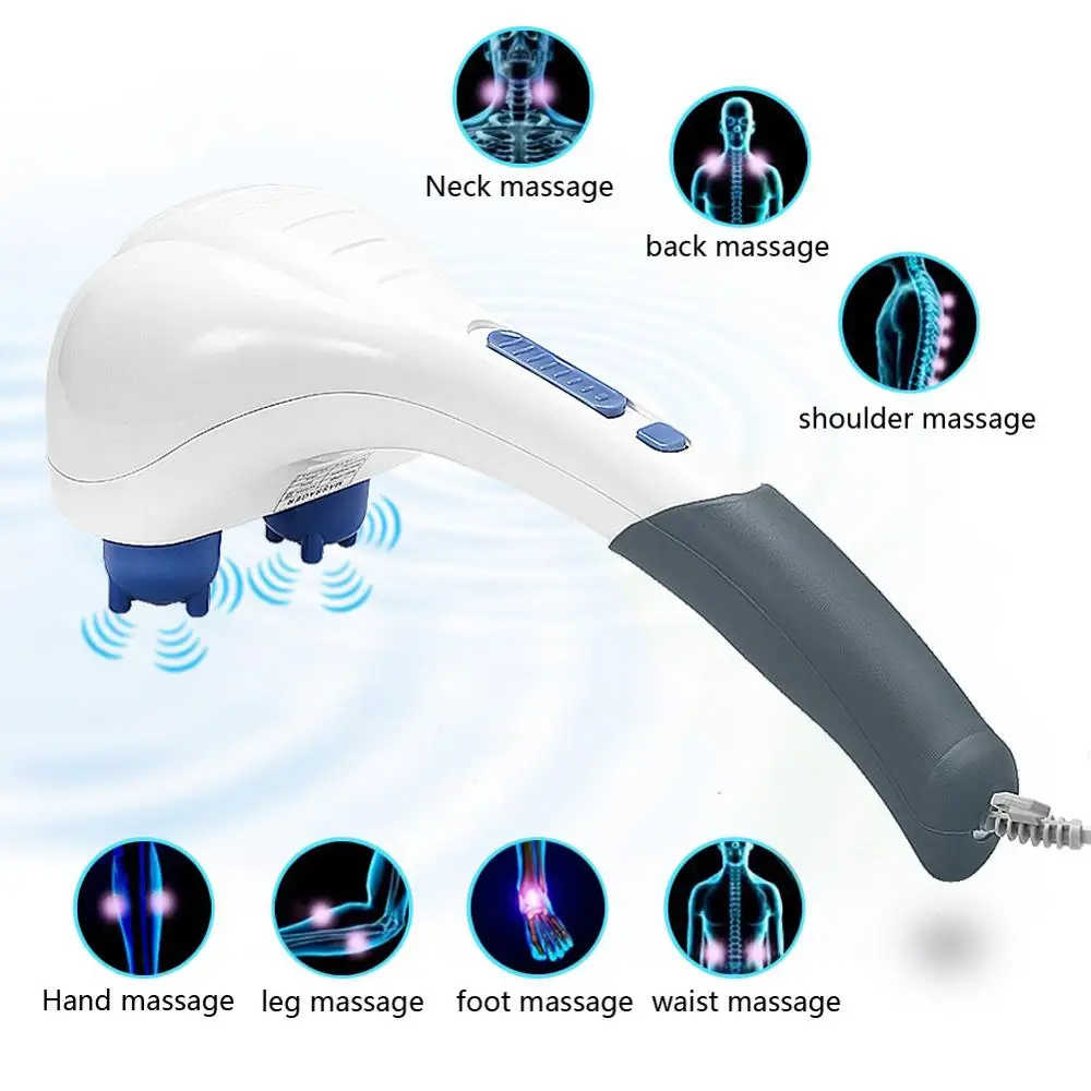 

Electric Double-Head Body Massager Cervical Vertebrae Body Kneading Deep Tissue Strong Impact Multi-Function Massager Household