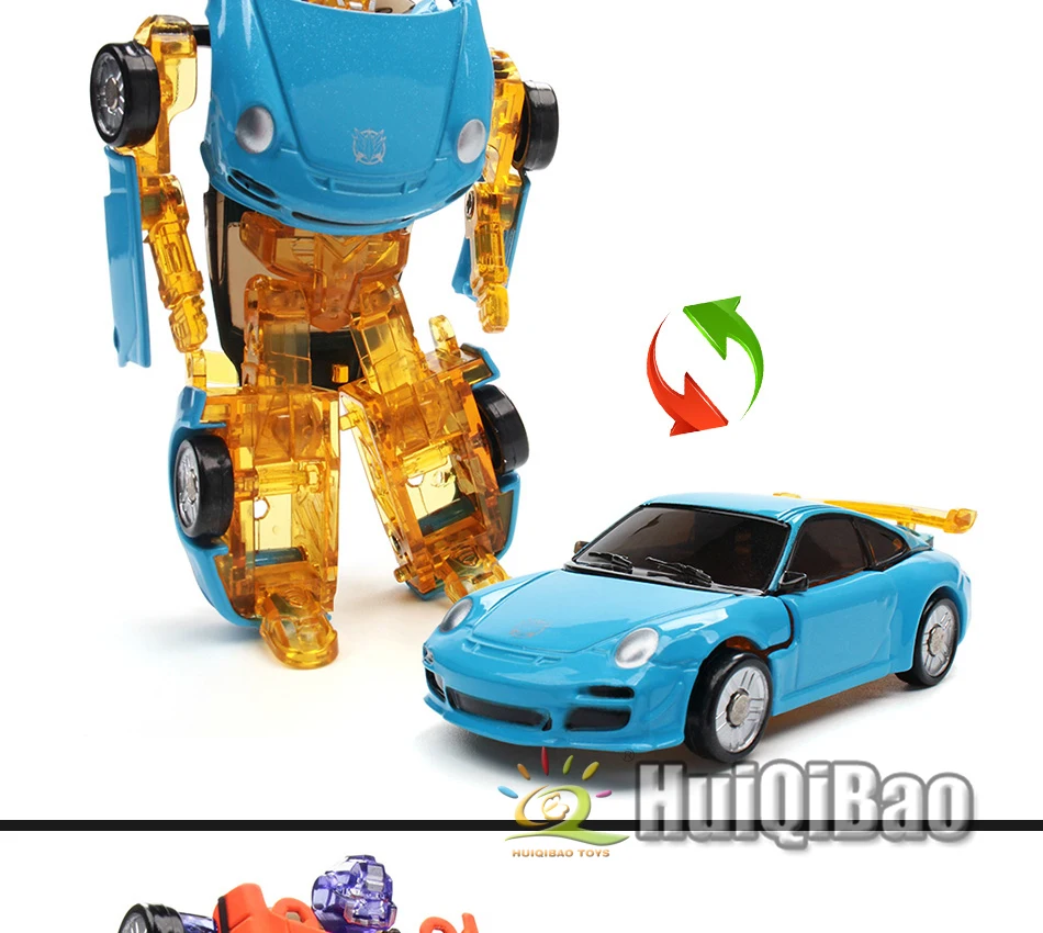 HUIQIBAO игрушки 8 см мини металлическая трансформация машина деформация робот сплав экшн игрушки Фигурки Развивающие игрушки для детей