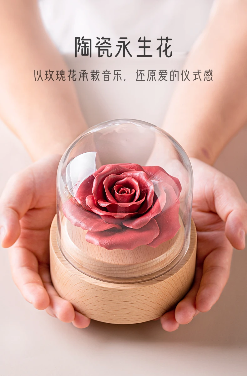 

Love Miniature Music Box Rotating Wooden Melody Hand Crank Music Box Birthday Parts Musical Movement Pozytywka Household Eg50yh