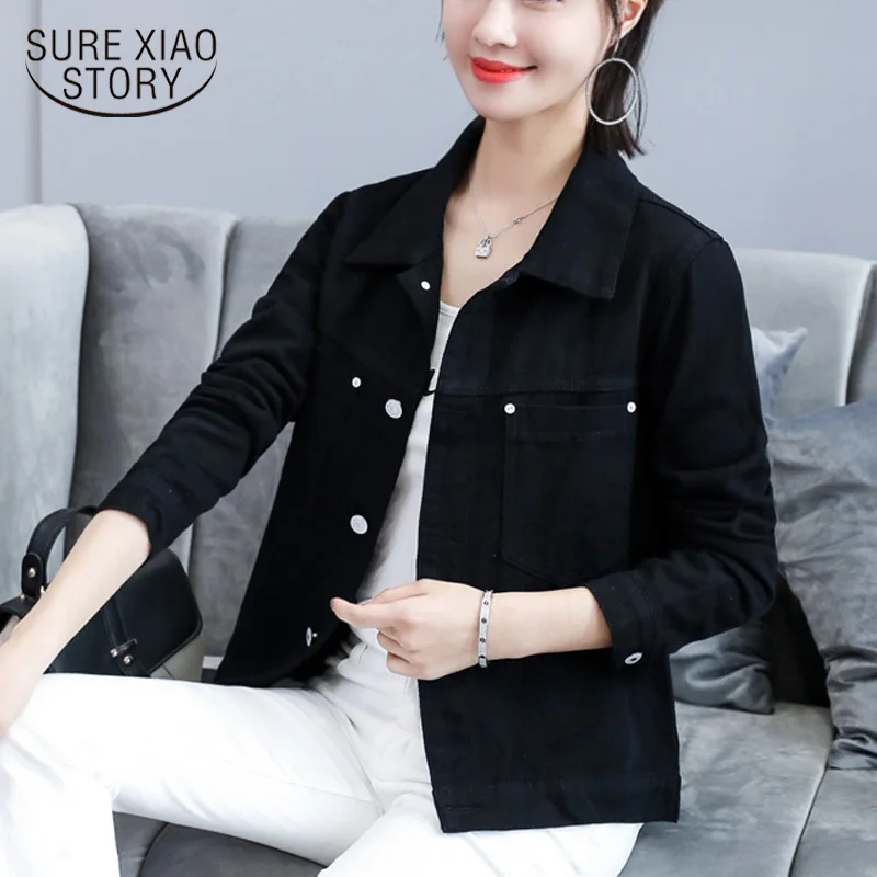 Женская джинсовая куртка желтая Свободная из денима с длинным рукавом