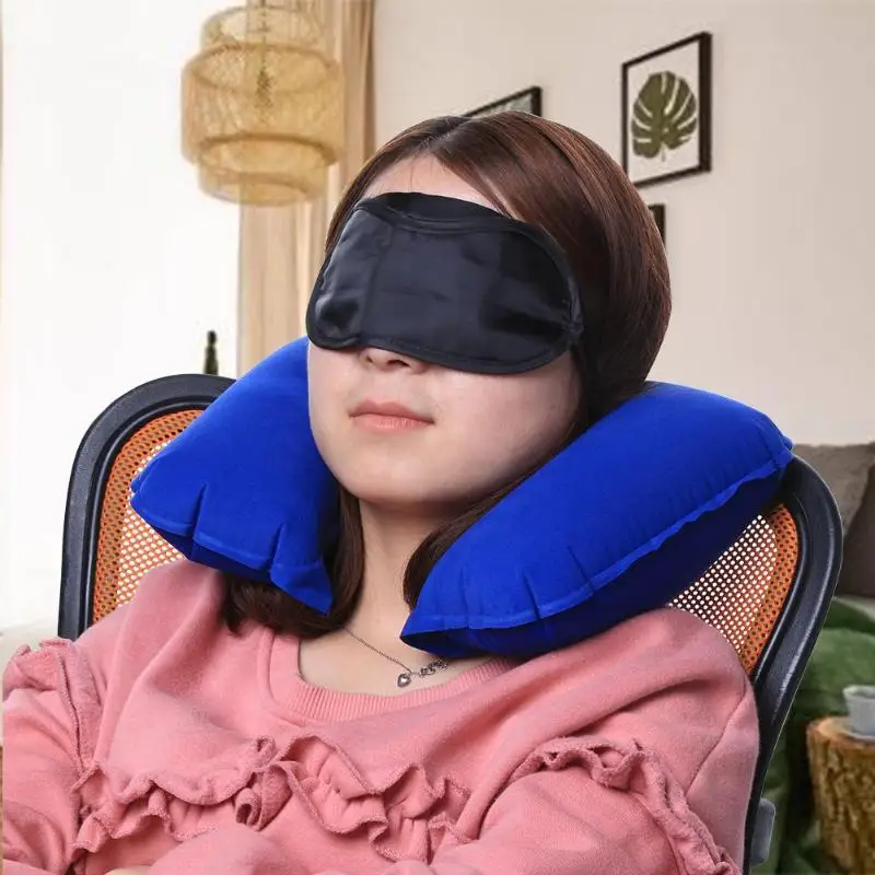 U-образная подушка для путешествий функциональная надувная шеи автомобиля обеда