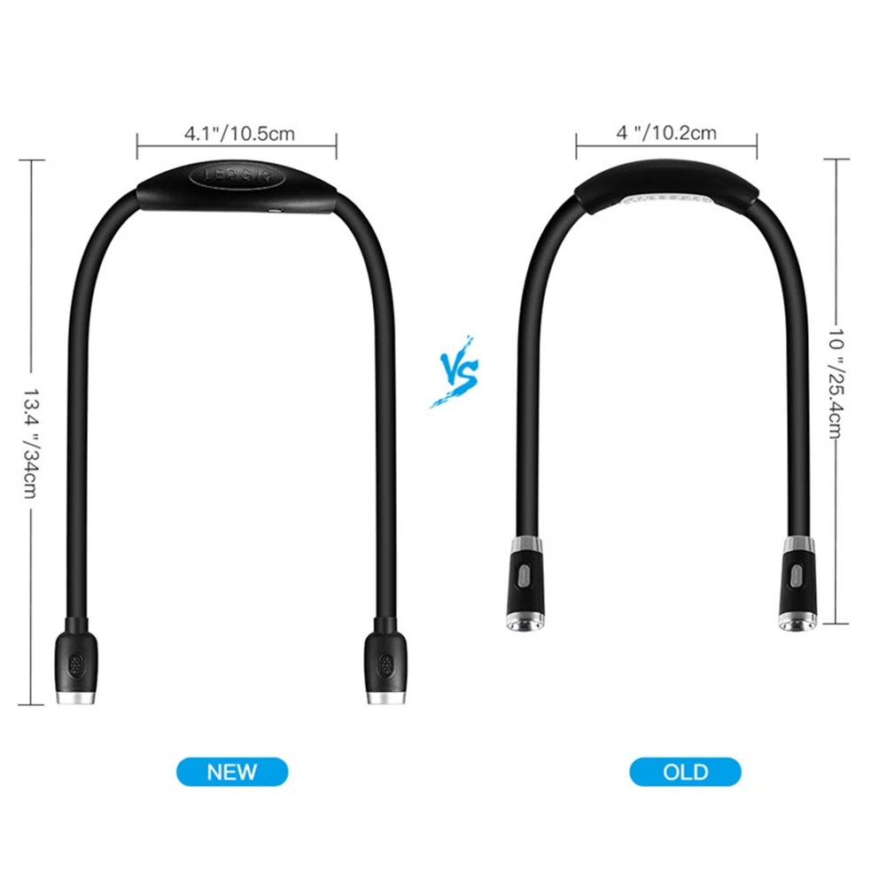 Перезаряжасветильник льник для чтения LEDGLE шеи взрослого 3 уровня яркости|Лампы