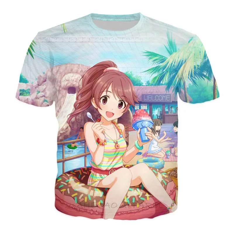 Сексуальная девушка в бассейне футболка Kawaii забавная футболка новая волна хипстер аниме идол топы хип хоп Уличная Harajuku женская летняя футболка