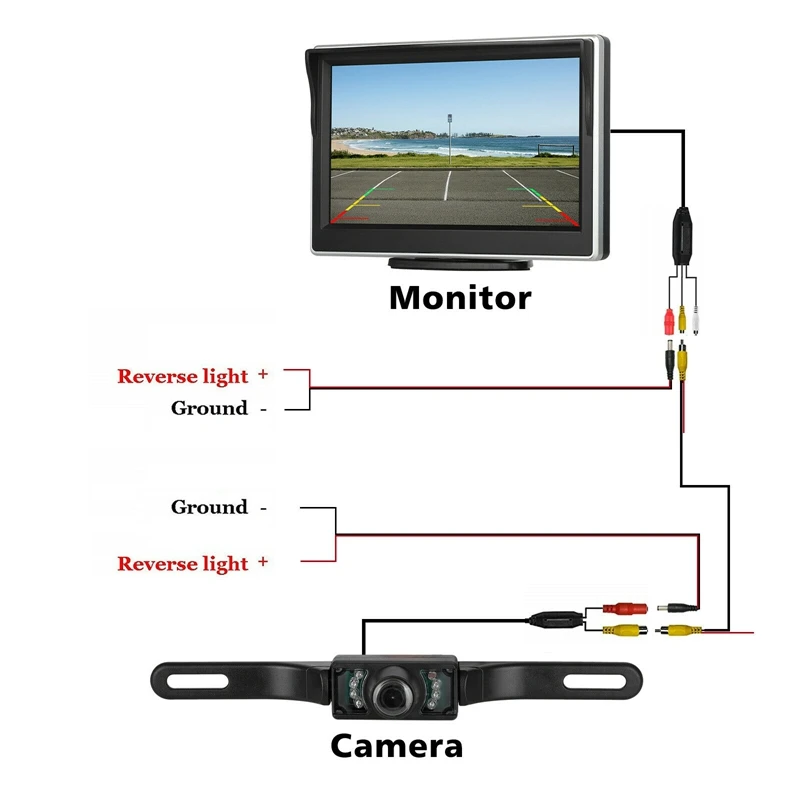 Car License Backup Camera Rear View HD Parking System Night Vision 5 Inch Monitor TFT LCD Screen Digital | Автомобили и мотоциклы