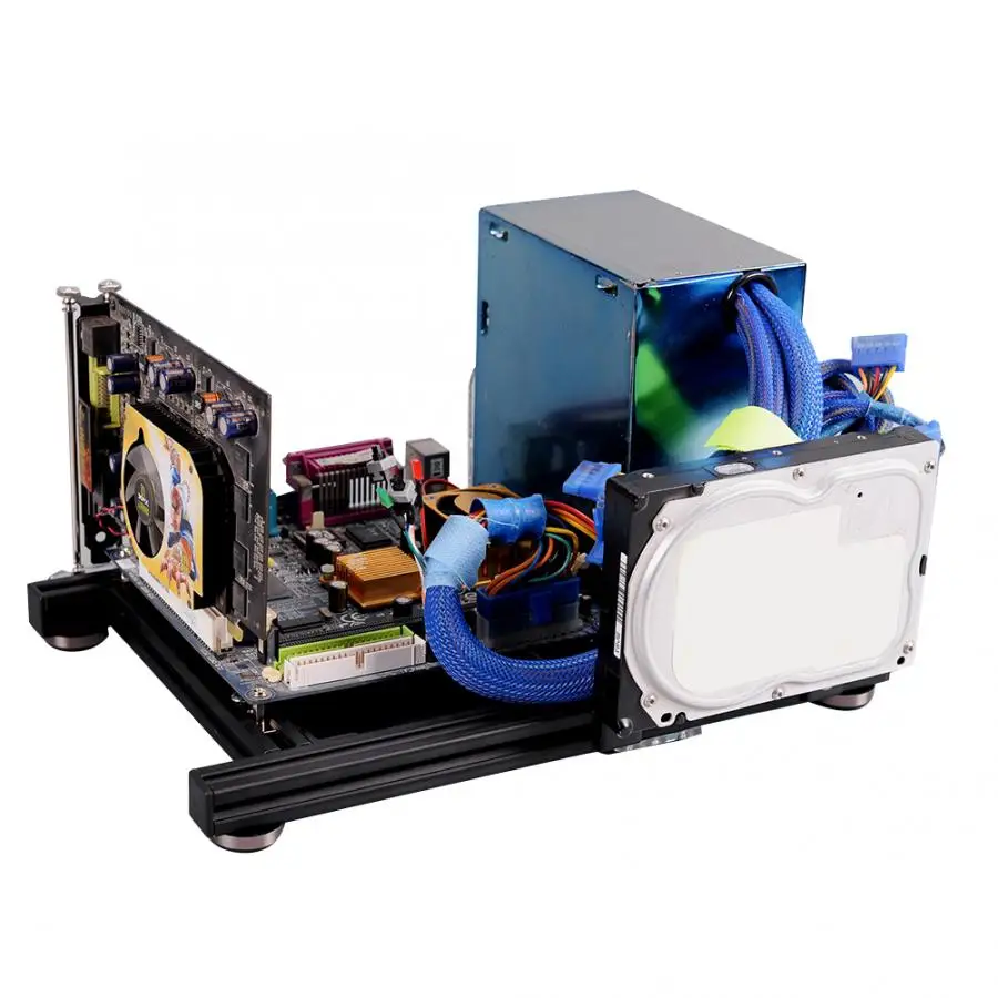 Чехол для ПК с открытой рамой ITX DIY 20x20 алюминиевый чехол компьютера рассеиватель