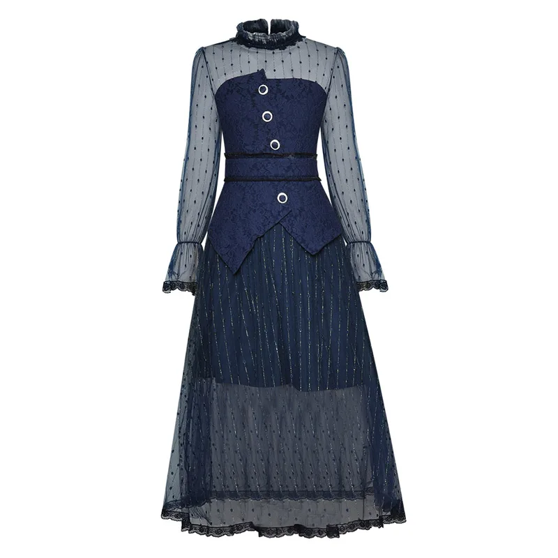 Вязаные крючком оборки воротник расклешенные рукава пуговицы кружево баской