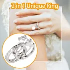 2 в 1 креативная комбинированная кольца для женщин модные уникальные Универсальное кольцо женские вечерние ювелирные изделия аксессуары кольца для женщин 2021