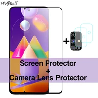 2pcs screen protector for samsung galaxy m31s glass m21 m31 m11 m51 tempered glass protective phone camera film for samsung m31s