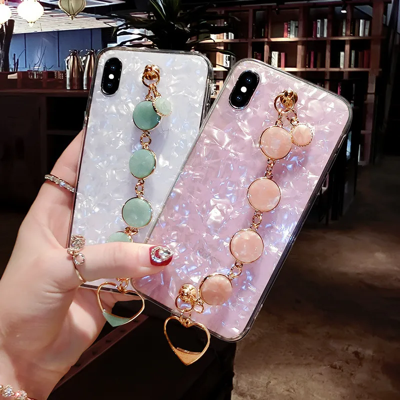 pearl bracelet wristband phone case for iphone 11 soft tpu cover for iphone 12 pro 5 5s 6 6s 7 8 plus x xs max xr coque free global shipping