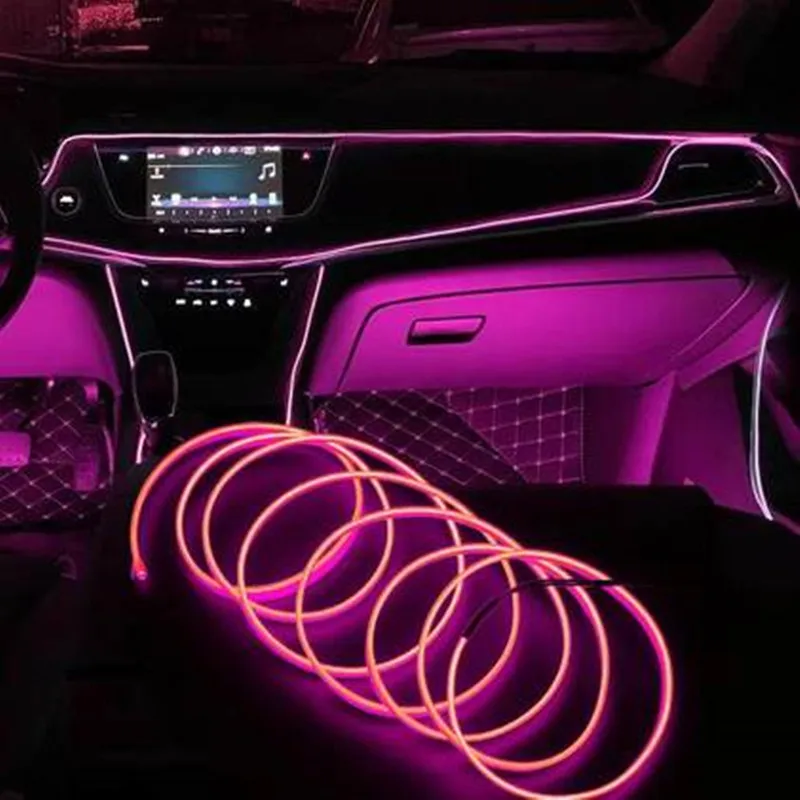 

1M/2M/3M/5M/10M EL Wire 5V USB LED Strip Rope Tube Neon Light Glow Flat Edge Car Interior Atmosphere Decor Lamp Decorated Prop