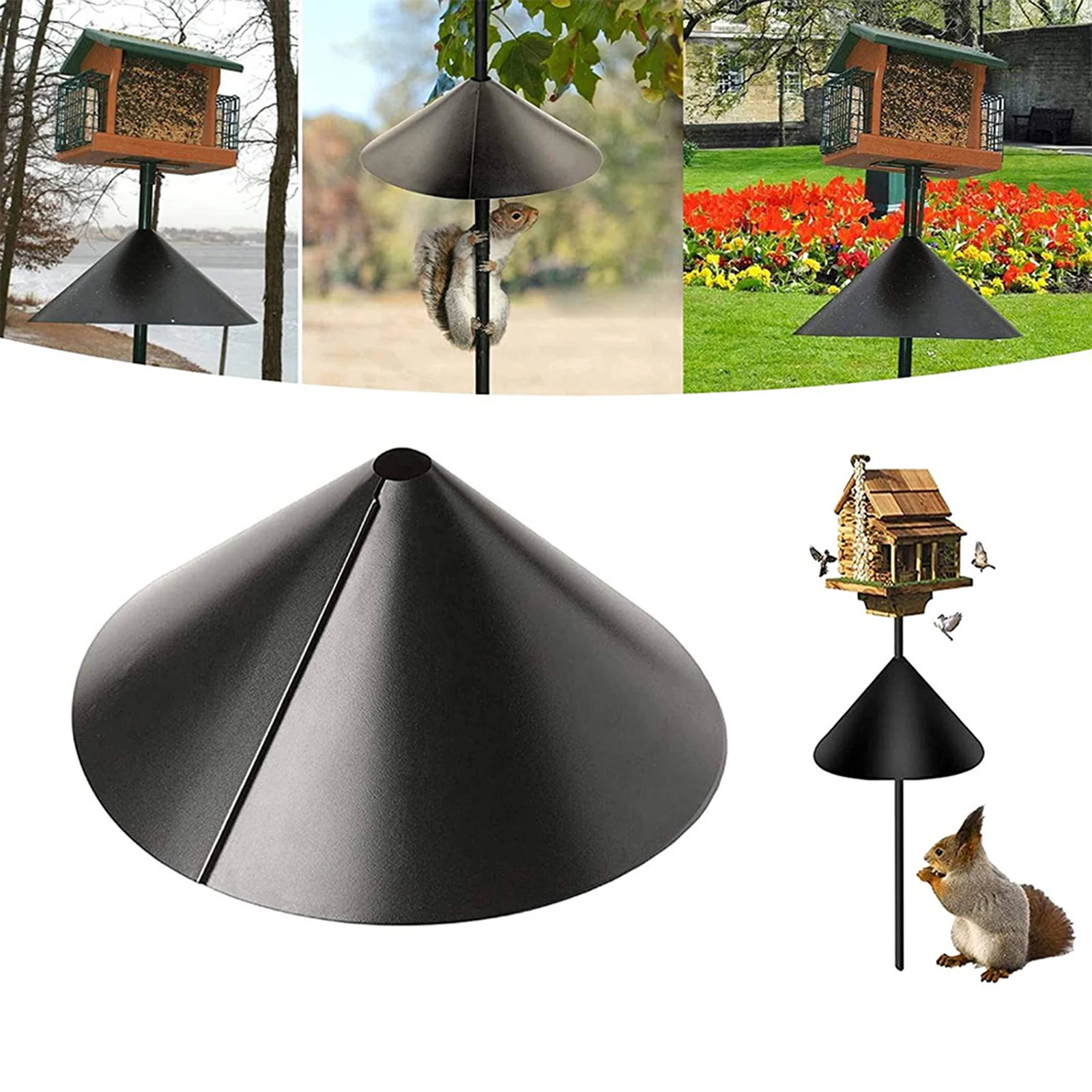 

Squirrel Baffle Wrap Guard Around Protects Hanging Bird Feeders & Poles