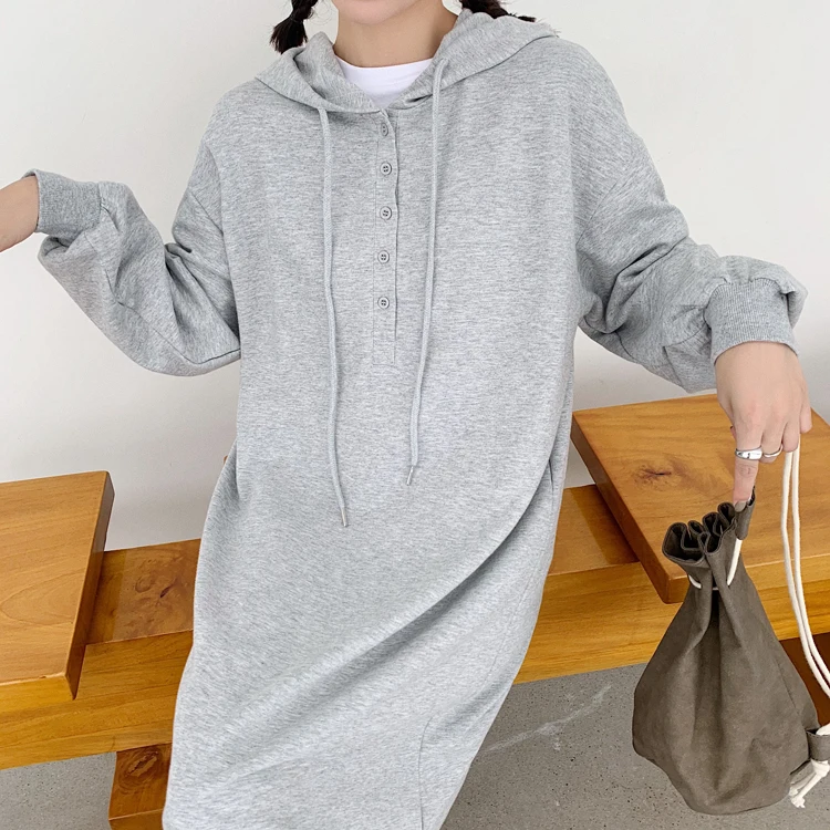 

Oneimirry Autumn Big Hoodie Women Long and Loose Sweatshirt Black Greys Vintage Girls Hoddies Korean Casual with Hood Tops 2020