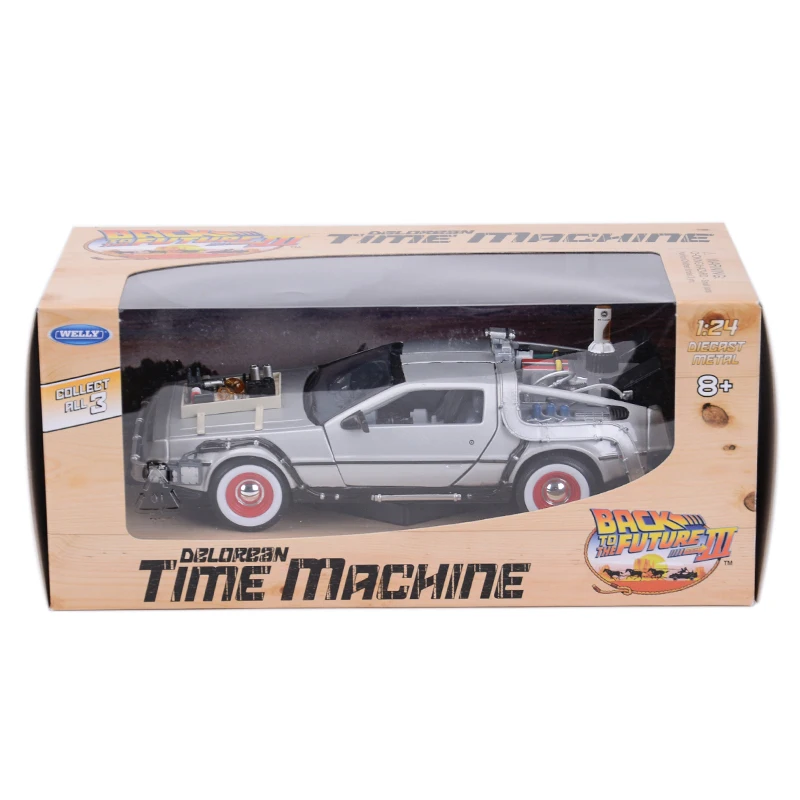 Welly 1:24 DMC-12 DeLorean Time Machine Back to the Future Car Static Die Cast Vehicles Collectible Model Car Toys images - 6