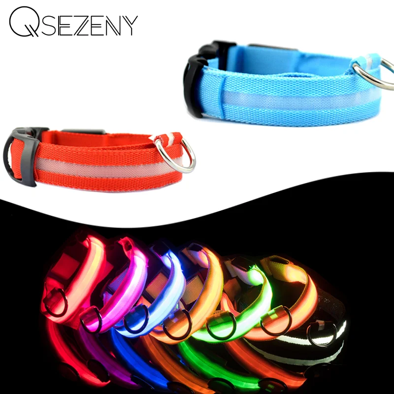 ошейник товары для собак Нейлоновый светодиодный ночная безопасность мигающий