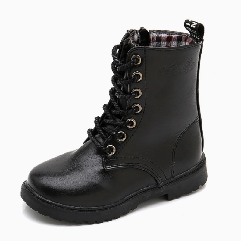 Детские ботинки высокие военные тренировочные для мальчиков и девочек модные