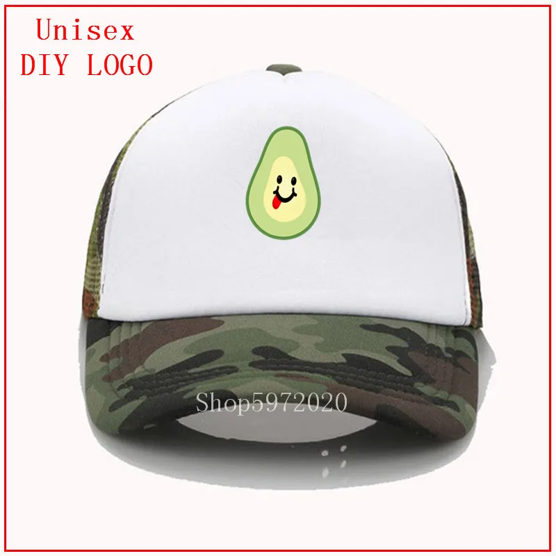Смайлик авокадо snapback шляпа для гольфа Детская летняя девочек аниме бейсбольная