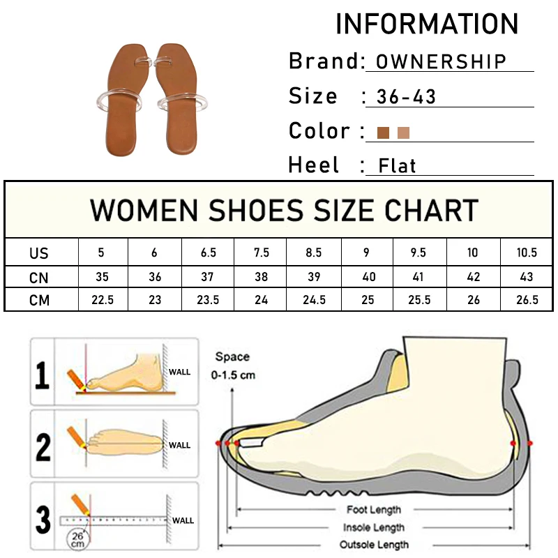 

Women Transparent Slippers Woman Square Toe Flip Flop Female Slides Female Solid Shoes Ladies Summer Beach Footwear Plus Size 43