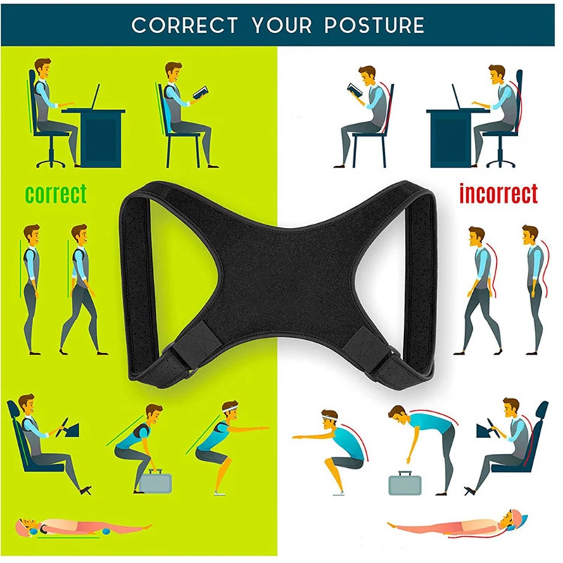 

Medical Adjustable Clavicle Posture Corrector Men Woemen Upper Back Brace Shoulder Lumbar Support Belt Corset Posture Correction