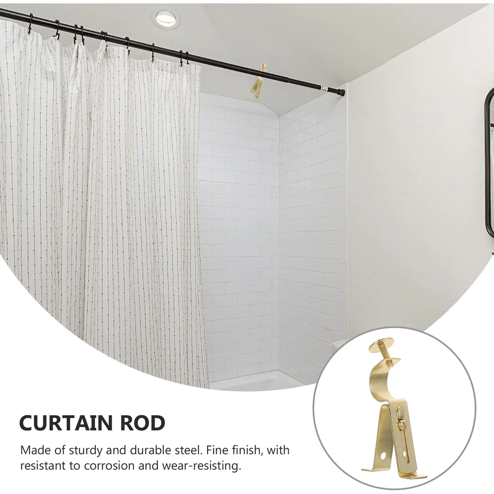 

4pcs Curtain Pole Tray Brackets Retro Single Rod Thickening Brackets (19mm)