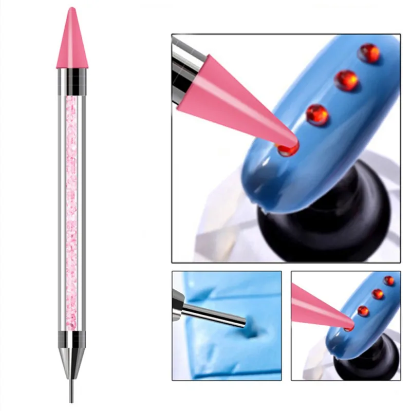 4 коробки для дизайна ногтей стразы розовое золото заклепки шпильки 3D пайетки