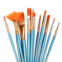 paint brush set 12pcs round pointed tip nylon hair artist professional fine acrylic oil watercolor brushes for kids adults