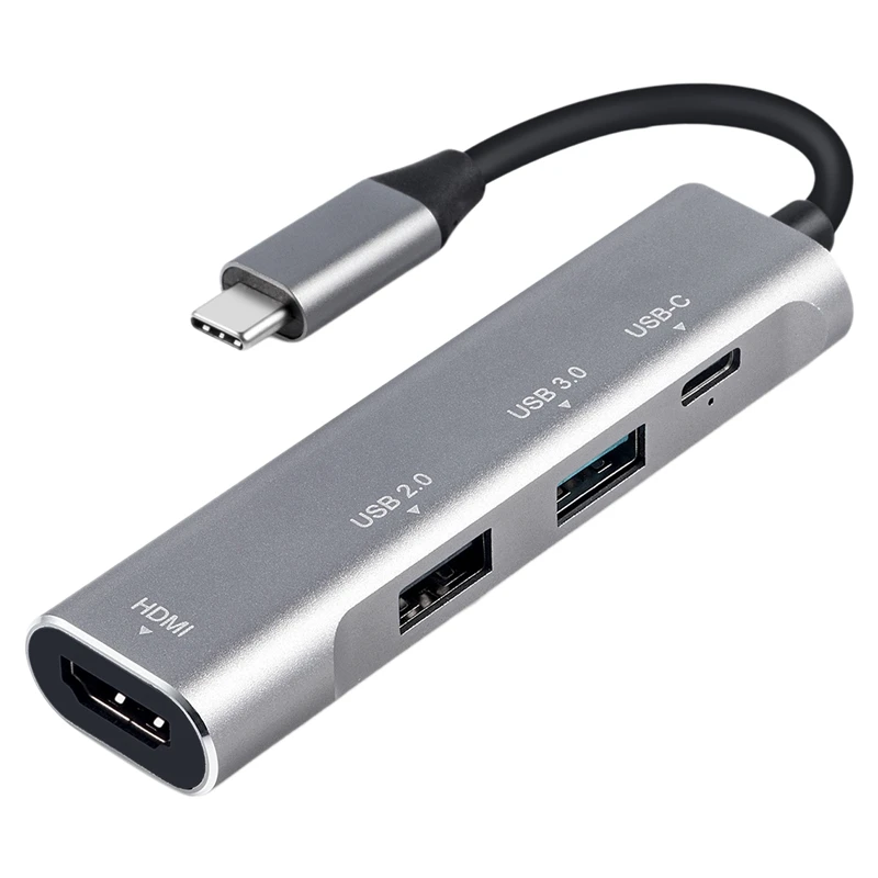 

Док-станция, Type-C для Hdmi Pd Hub 4-в-1 USB3.0 адаптер для мониторов, ЖК-телевизоров, Nintendo и т. д.