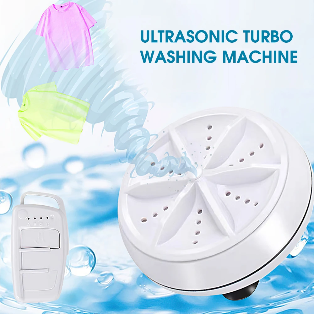 

Auto Ultrasonic Turbine Washing Machine Foldable Bucket Type USB Mute Portable Laundry Clothes Washer Cleaner for Home Travel