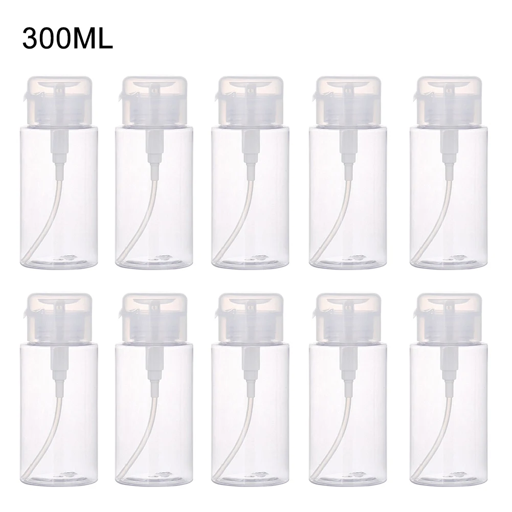 10 шт. 160/300 мл Переносные прозрачные флаконы-дозаторы для средств для снятия макияжа на водной основе, заполняемые водой.