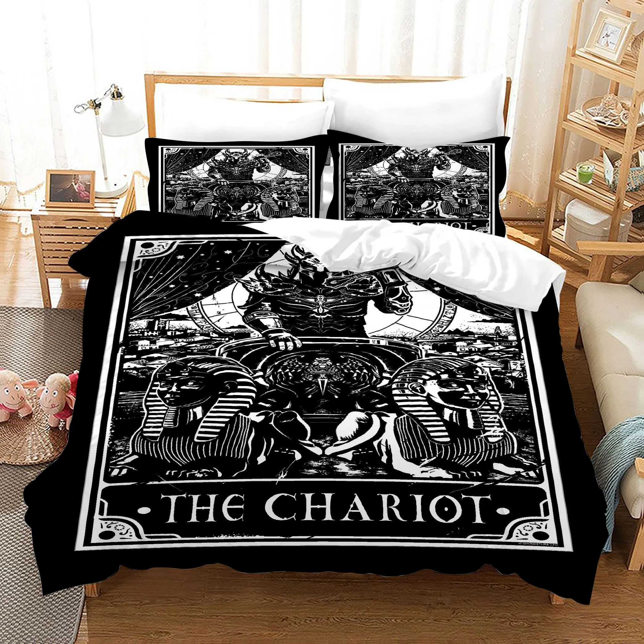 

Tarot Death Sun Prophecy Pattern Bedding Set Duvet Cover Pillow Cover Two-piece Three-piece Set Single Double Queen Bed Adult