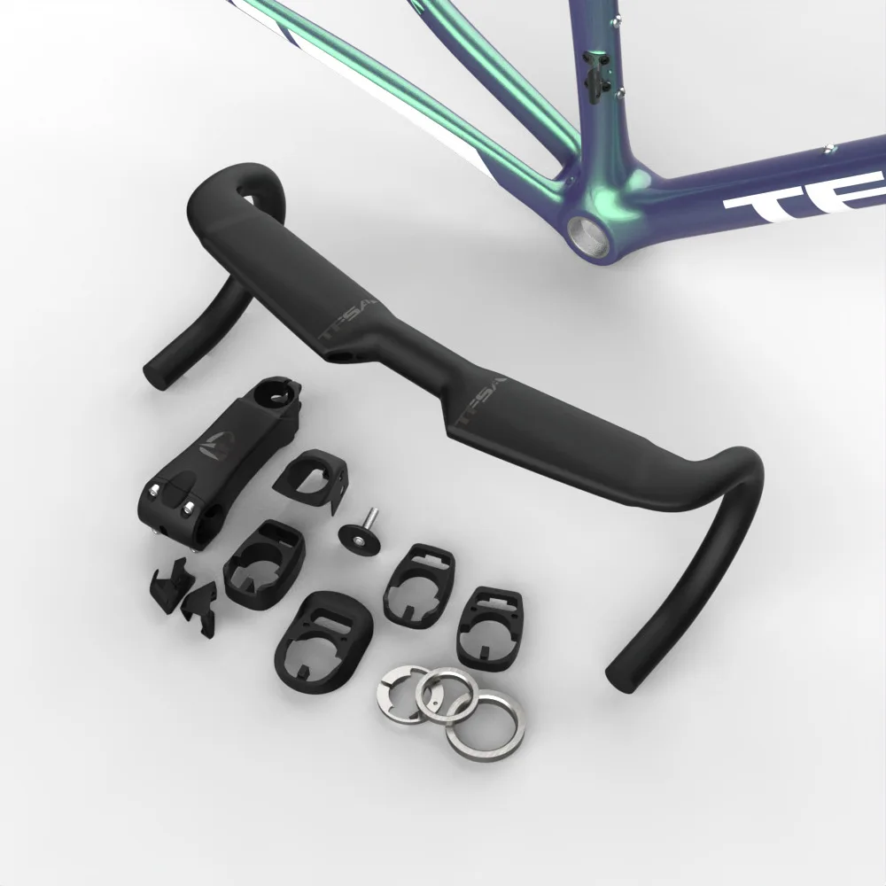 Купить 2021 модная рама дискового тормоза, рама из углеродного волокна, рама для дорожного велосипеда, внутренняя линия с рулем, Аксессуары для велос...