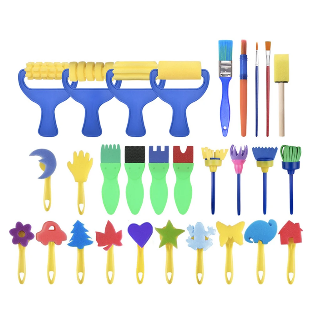 31 шт. губка Стампер чехол для Роликовых Кистей набор рисования детей Набор