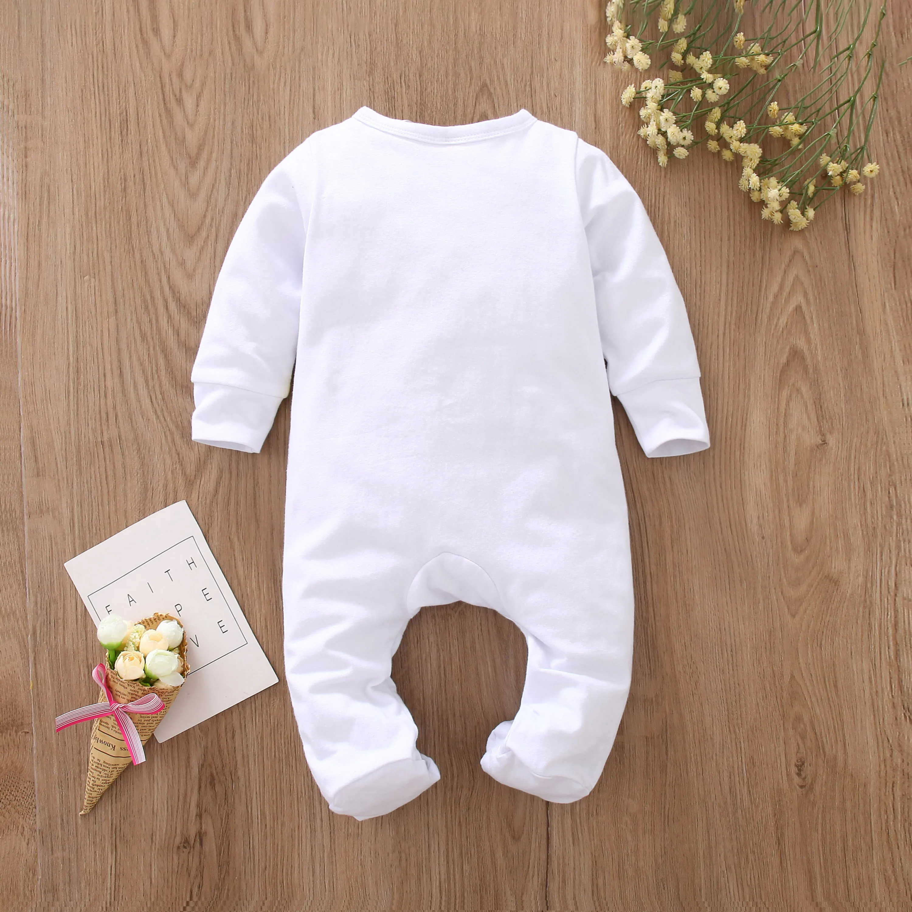 baby bodysuit dress Newborn Baby Boy Girl Romper Long Sleeve Cotton Letter I Love Daddy & Mummy Animal Print Jumpsuit Infant Pajama Outfits Bamboo fiber children's clothes