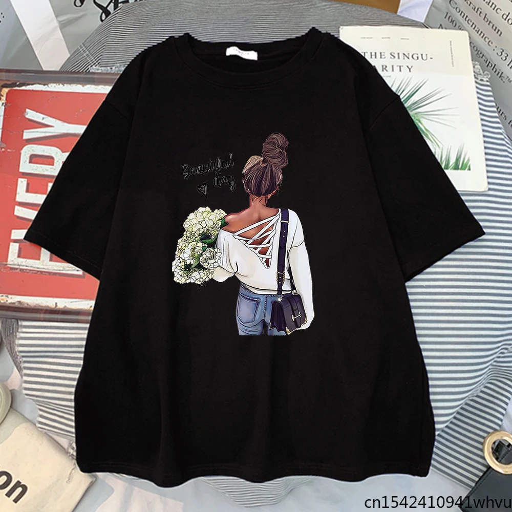 

Beautiful Day Women Prints Womens T-shirt Fashion Loose Soft Brand Creative High Quality Clothed Simplicity Plus Size