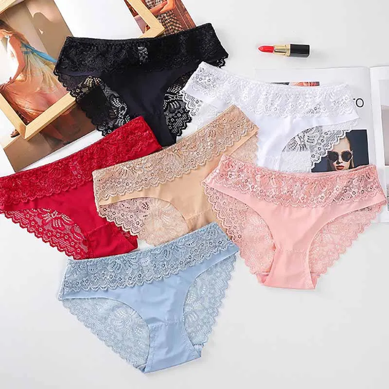 Летние женские кружевные трусики с цветами нижнее белье дышащие из вискозы