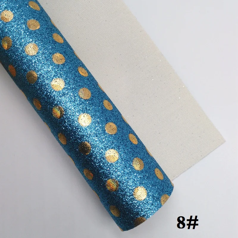 8 Glitterwishcome 21X29 см A4 размер винил для бантов Печатный горошек блестящая кожа ткань искусственная кожа листы для бантов, GM337A - Цвет: 8