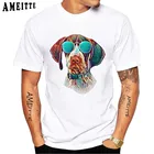 Футболки с принтом в виде собачьих солнцезащитных очков, Забавный Кокер-спаниельвизланемецкая короткошерстнаяБернская собака, мужские хипстерские белые топы, футболки