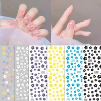 self adhesive 3d nail sticker cherry blossoms colours petals flowers nail art decorations decals manicure sliders accessories
