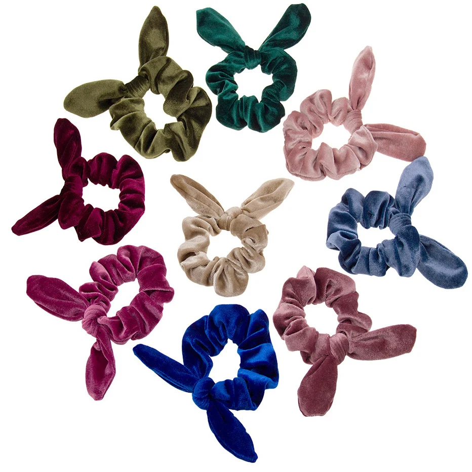 Мягкий бархат резинка для волос женщин и девочек Резинка обтянутая тканью