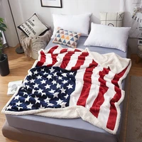 dimi fleece plush throw blankets for bed sofa 130x150cm 150x200cm us uk flag sherpa blanket double layer 3d digital printing