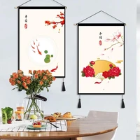 chinese style landscape canvas painting print poster vintage living room home decor plants bird flower wall painting tapestry