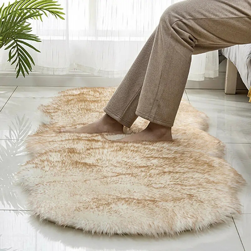 Sheepskin Rug Fluffy Faux Fur Large Hairy Carpet Bedroom Rugs Pad Soft Sofa Carpet Hairy Wool Soft Warm Carpets Room Blanket