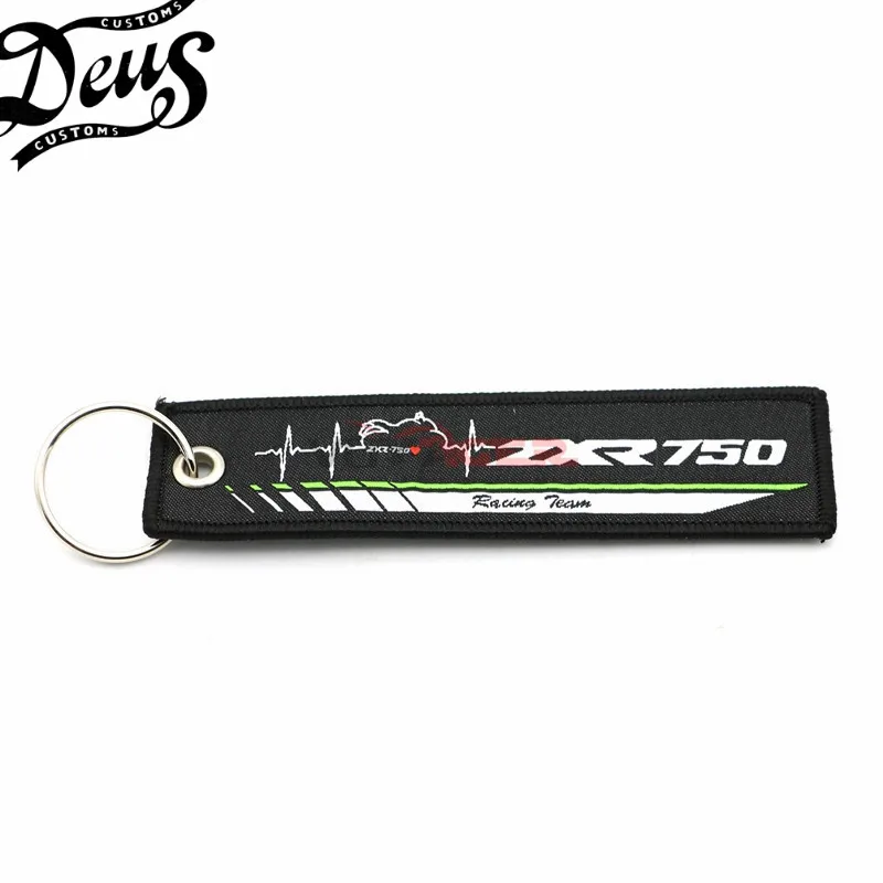 

Motorcycle Embroidery Key Holder Chain Collection Keychain For Kawasaki ZXR750 Badge Keyring